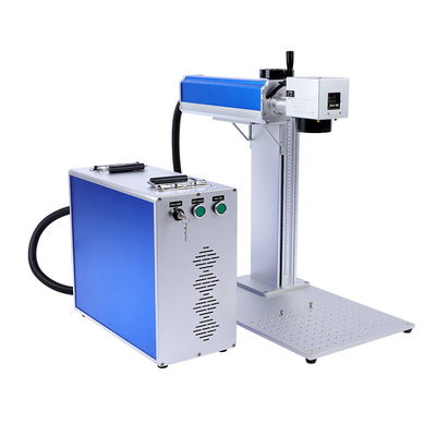 Laser Metal Marking Laser Engraving Mark Desktop Smart Fiber Laser Marking Machine 20w 30w 50w Gold Color Raycus With Rotary Axis